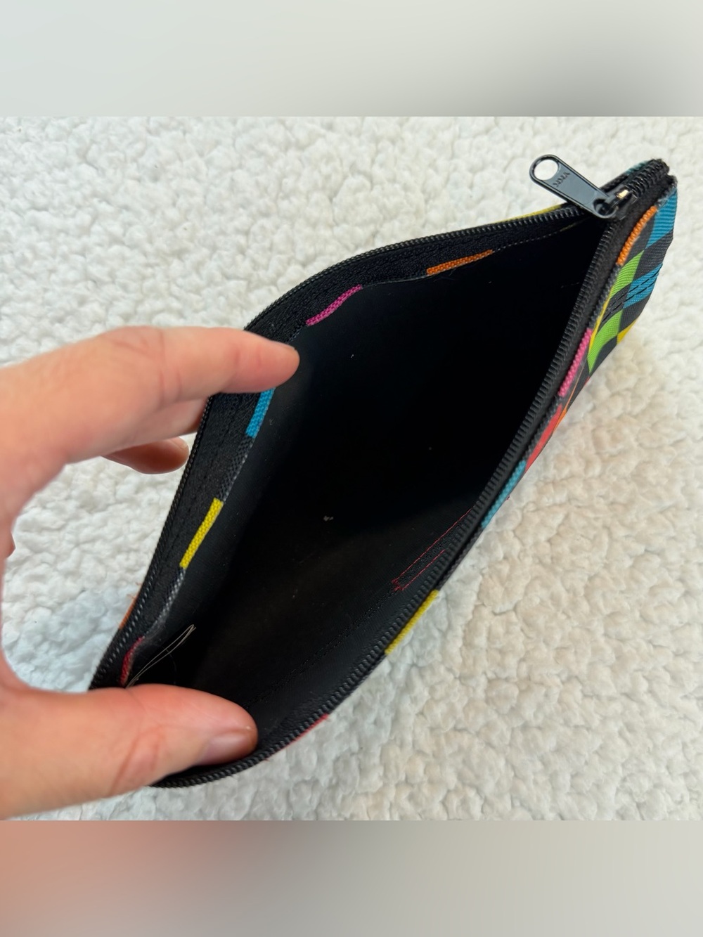 DICKIES • Rainbow Checkered Zip Pencil Pouch, OS - Picture 6 of 7